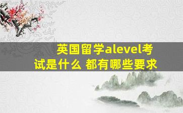 英国留学alevel考试是什么 都有哪些要求